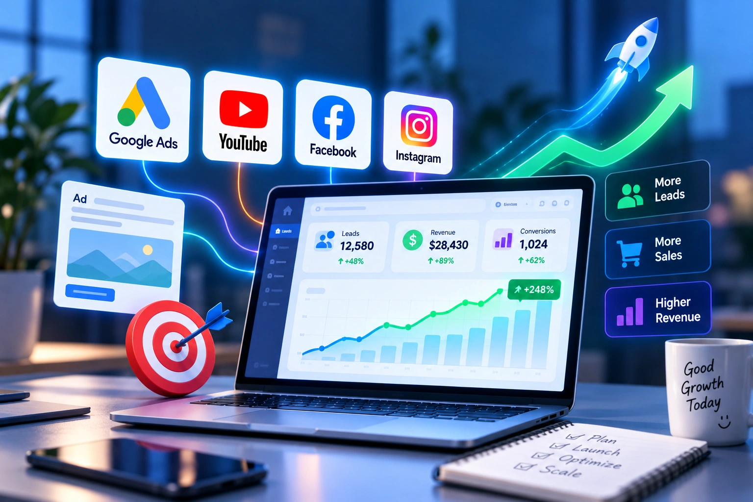 Paid Ads (Google, Youtube, Facebook & Instagram)